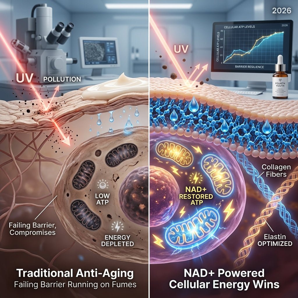 NAD+ Skincare vs Traditional Anti-Aging: Why Cellular Energy Wins - Fourth Youth