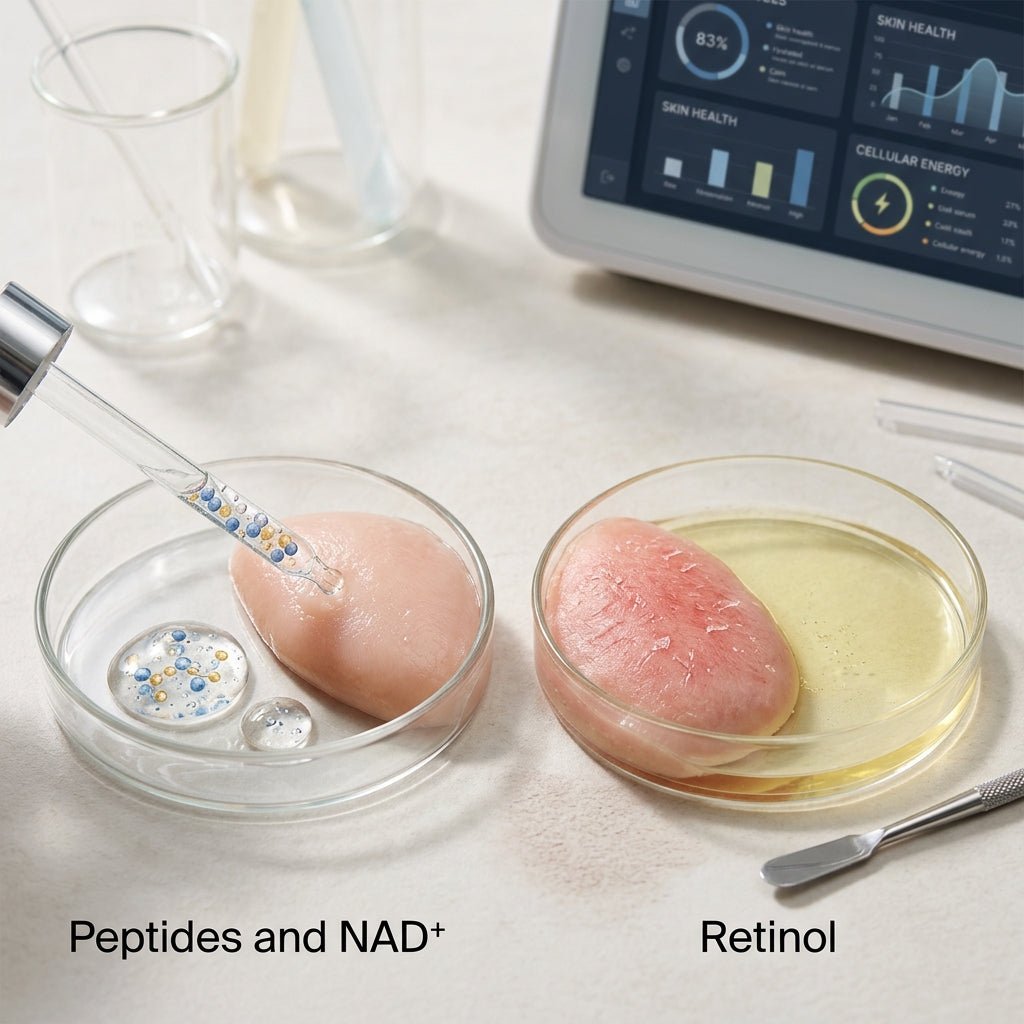 Peptides and NAD+ vs Retinol: Which Actually Delivers Anti-Aging Results - Fourth Youth